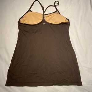 Lululemon Power Y tank, size 8, brown